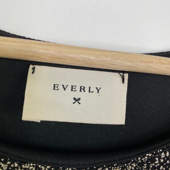 Everly Black Gold Layered Sleeveless Flowy Dress Women's Size Medium M - Picture 5 of 7